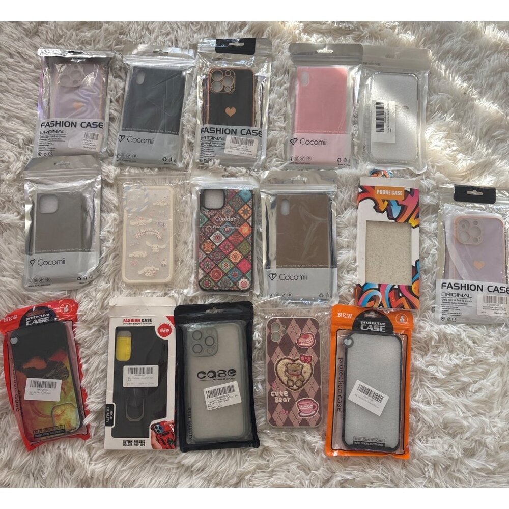 Lot Of 16 Mixed Phone Cases For iPhone Cell Phone Various Designs Wll Shown